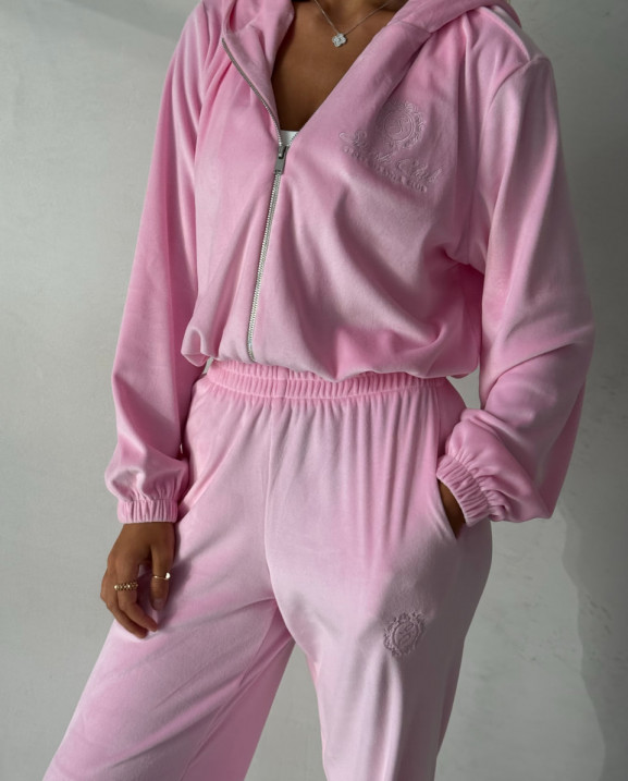 93 Спортивний костюм з велюра на затяжках з вишивкою